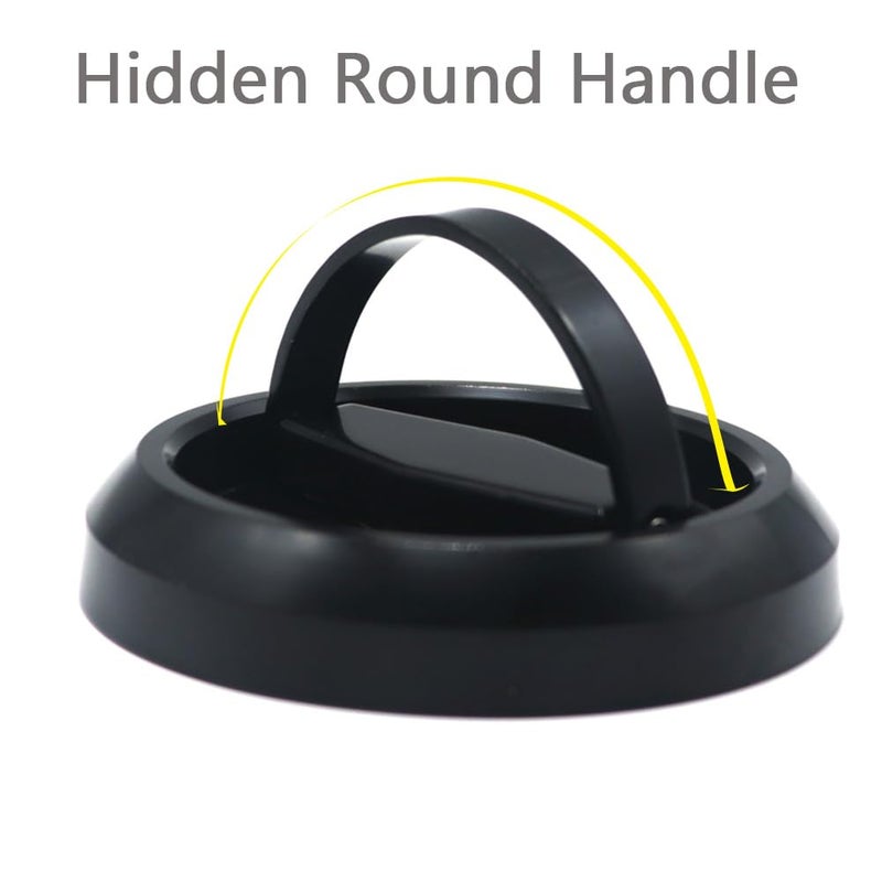 Hdtyyln 1pcs Round Recessed Pull, Recessed Door Knob, Cabinet Round Hidden Handle, Embeded Concealed Brushed Stainless Steel Handles for Modern Bedroom Door Drawer Wardrobe (Dumb Black) - Image 3
